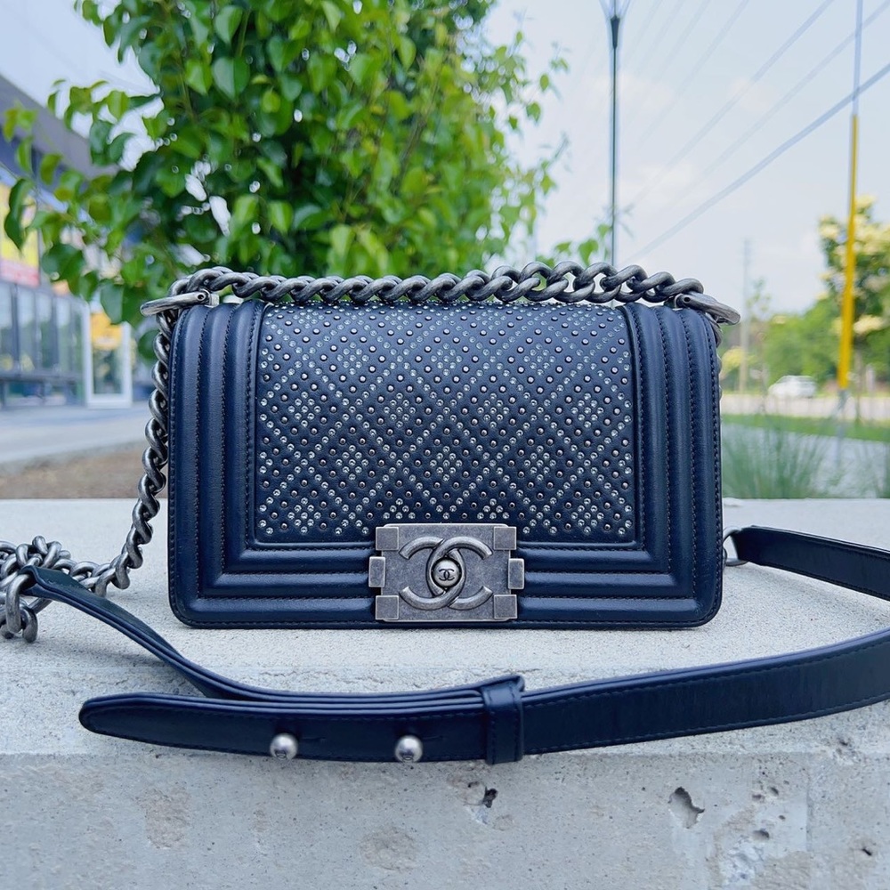Chanel Diamond Studded Boy Bag Small